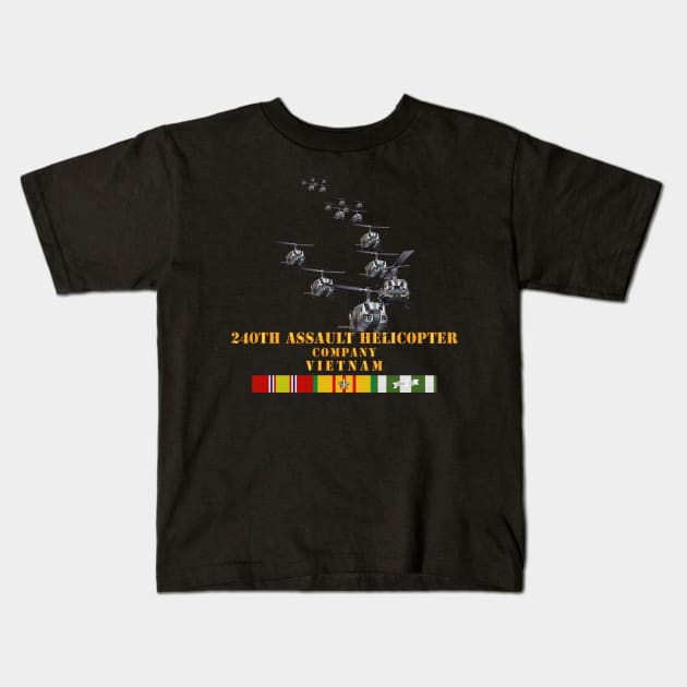 240th Assault Helicopter Company with Vietnam Service Ribbons Kids T-Shirt by twix123844